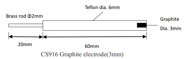 CS916 Графитовый электрод (5мм) для одноканального потенциостата / гальваностата серий CS - фото 2 - id-p78171504