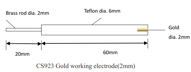 CS923 Золотой обрабатывающий электрод (3мм) для одноканального потенциостата / гальваностата серий CS - фото 2 - id-p78171526