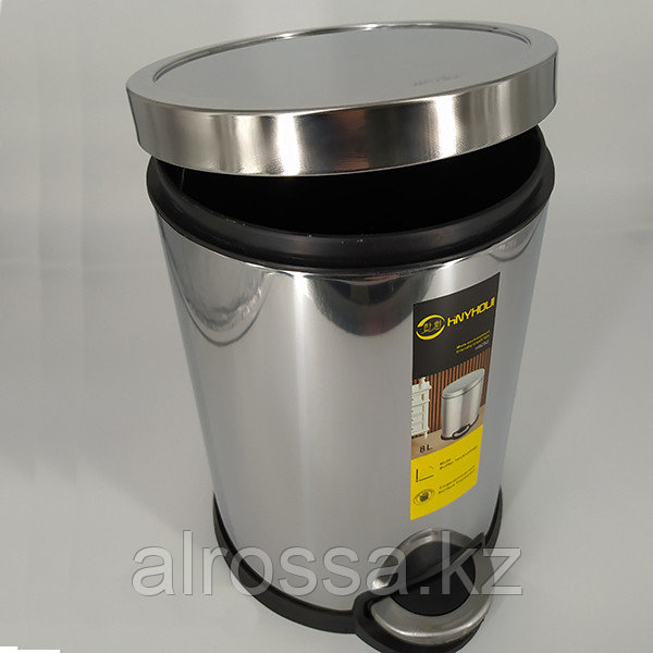 Урна с педалью с доводчиком, 5л хром H9251, фото 1