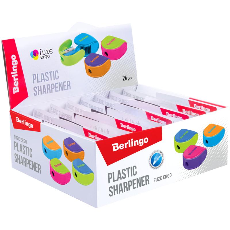 Точилка пластиковая Berlingo "Fuze Ergo", 1 отверстие, контейнер, ассорти, блистер, европодвес - фото 3 - id-p78178340