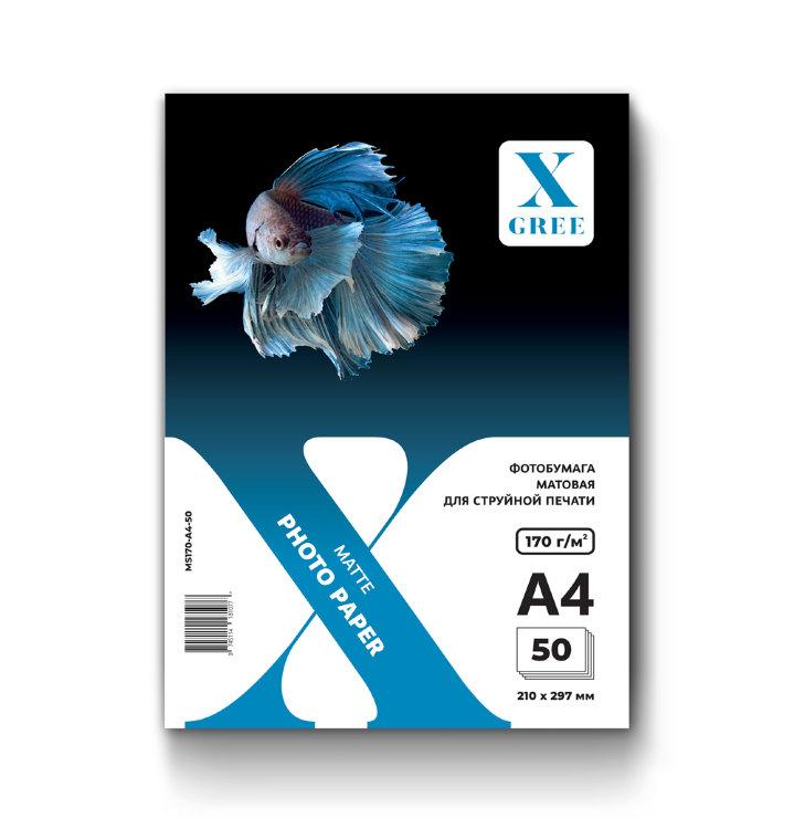 Фотобумага матовая для струйной печати X-GREE MS170-A4-50 (A4*210х297мм/50л/170г)