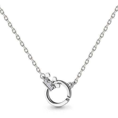 Серебряное колье с фианитом Aquamarine 73580А размеры - 45