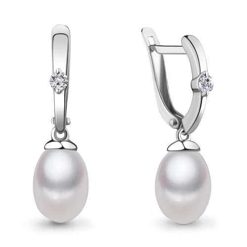 Серебряные серьги с фианитом Aquamarine 42517