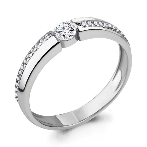 Кольцо из серебра с фианитом сваровски Aquamarine 66547А.5 размеры - 16,5