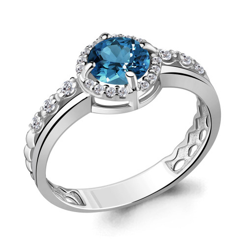 Серебряное кольцо с топазом лондон Aquamarine 6449208А размеры - 17