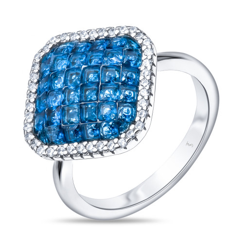 Серебряное кольцо с кубическим цирконом TEO SANTINI TS81457-R-QCBL размеры - 17,5