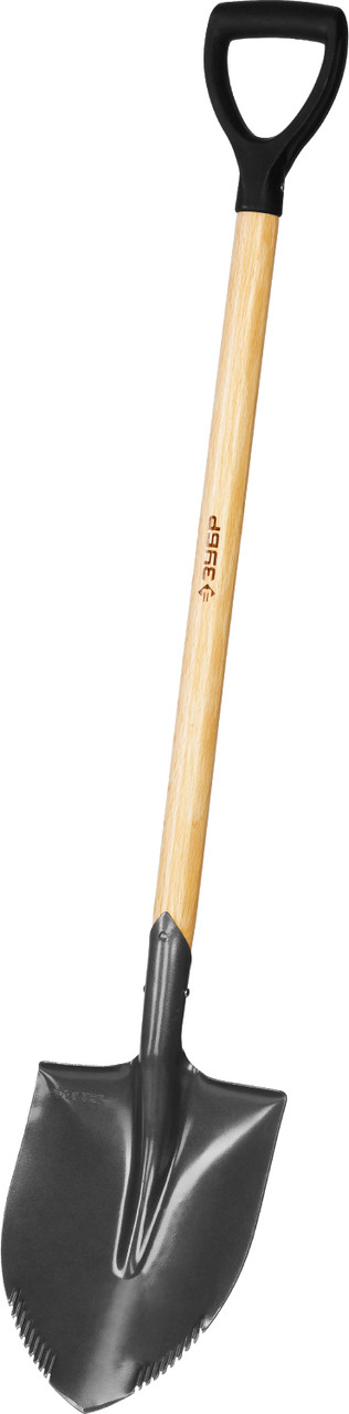 Лопата "БЕРКУТ" штыковая, полотно 1.7мм с зубцами, деревянный черенок, с рукояткой, ЗУБР Профессионал - фото 2 - id-p22277407