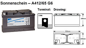 Аккумулятор Sonnenschein A412/65 G6 (12В, 65Ач), фото 2