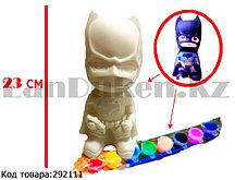 Набор для детского творчества копилка раскраска Батмен, кисточка и краски 8 цветов