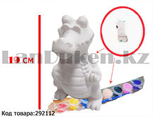 Набор для детского творчества копилка раскраска Крокодил, кисточка и краски 8 цветов