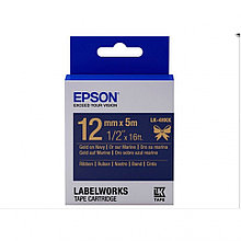 Лента Epson C53S654002 Сатиновая лента 12мм,Тем.Син./Золото,5м