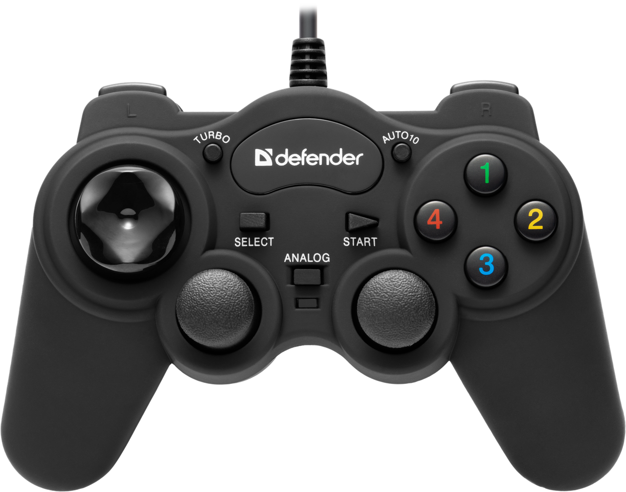 Игровой джойстик/геймпад Defender GAME RACER TURBO RS3 (Black) - фото 1 - id-p74483652