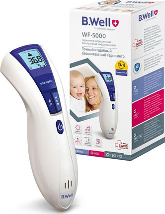Термометр медицинский электронный инфракрасный серия  B. Well-WX-5000.Производитель: Швейцария, фото 2