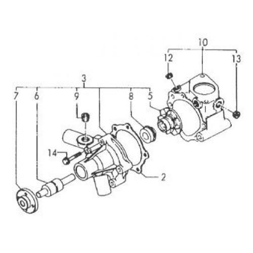 Насос водяной (помпа) Komatsu 3D88-3D75-3D72-3D80