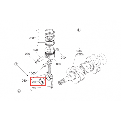 Вкладыши шатунные Kubota V1100