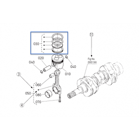 Кольца поршневые Kubota V1100