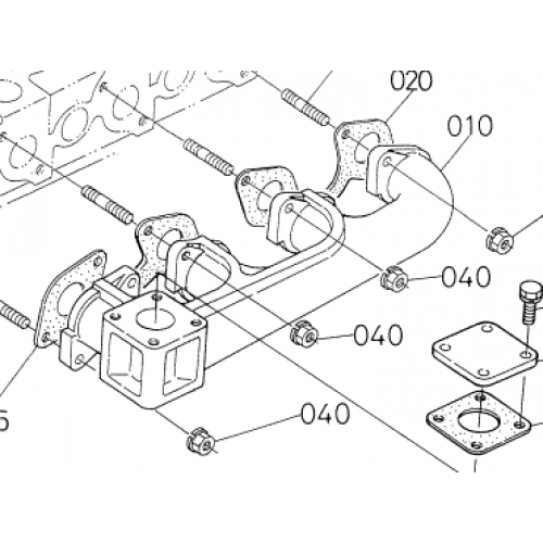 Коллектор выпускной Kubota D1703