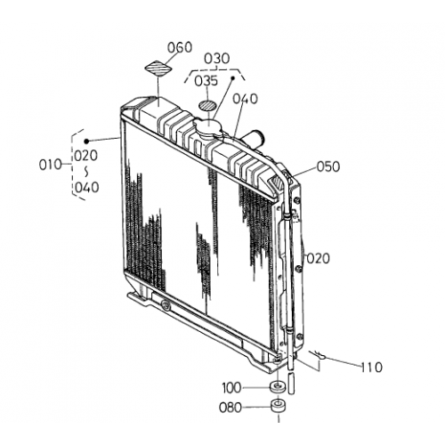 Радиатор водяной Kubota V4702, фото 1