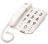 Телефон проводной с большими кнопками «Ritmix» RT-520 для пожилых слабовидящих людей (Белый), фото 3