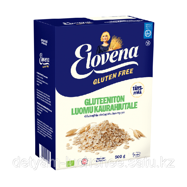 Органические овсяные безглютеновые хлопья Elovena 500г.