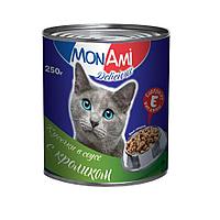 MonAmi - Консервы для кошек (кролик кусочки в соусе) 250 гр