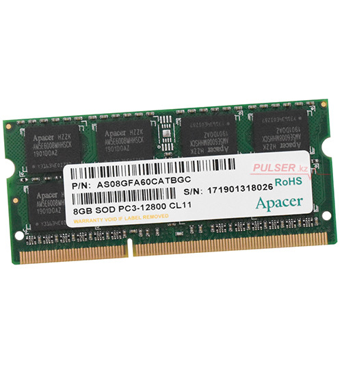 Модуль памяти для ноутбука, Apacer,DS.08G2K.KAM, DDR3, 8 GB, SO-DIMM 1600MHz, CL11