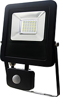 Светодиодный  прожектор с датчиком движения  30W  6500K IP 65