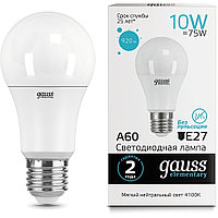 23220 Gauss лампа Elementary A60 10W E27 4100K