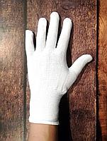 Перчатки белые тканевые