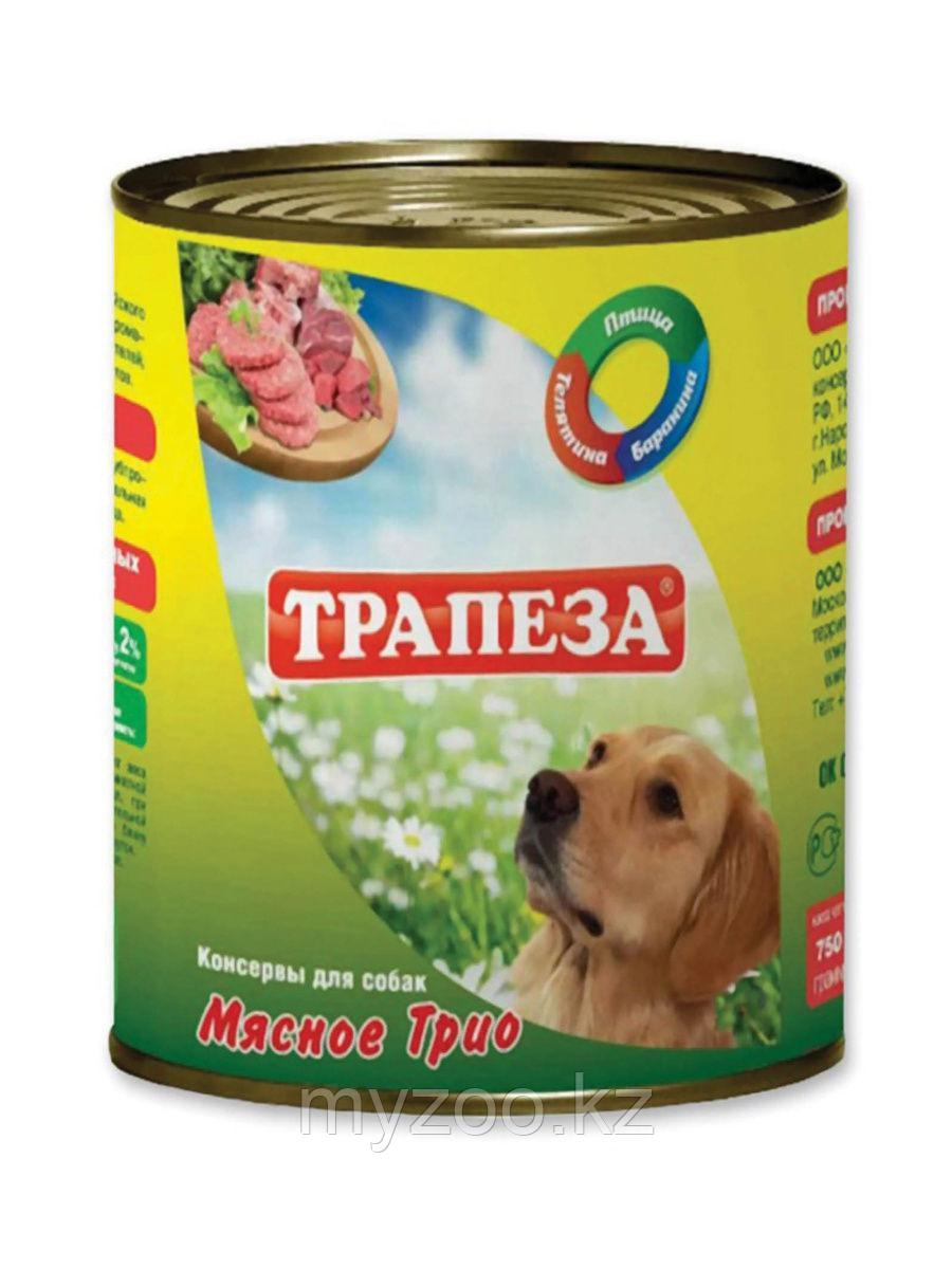 ТРАПЕЗА влажный корм для собак мясное трио 750 гр