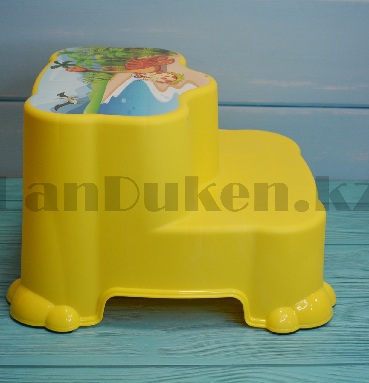 Табурет-подставка (ступенька) детская двухуровневая "Динозаврики" желтая - фото 6 - id-p78266339