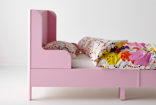 Кровать детская раздвижная БУСУНГЕ светло-розовый ИКЕА, IKEA - фото 5 - id-p8186788