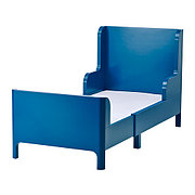 Кровать детская раздвижная БУСУНГЕ, классический синий, ИКЕА, IKEA 
