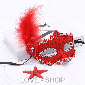 Маскарадная маска с пером.