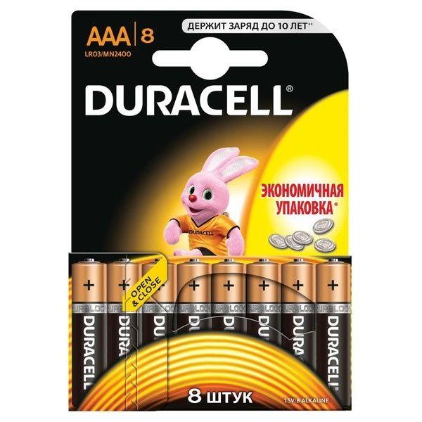 Батарейка DURACELL Basic AAA LR03 Мизинчиковые (8шт)
