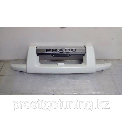 Защита переднего бампера (губа) на Land Cruiser Prado 120 2003-09 Белый - фото 4 - id-p3999054