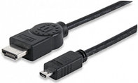 Кабель Manhattan с сетевым каналом, поддержкой HEC, ARC, 3D, 4K HDMI - Micro HDMI M - M (2м)