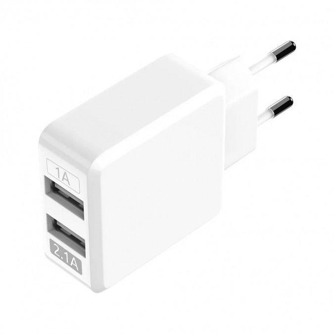 Сетевое зарядное устройство OLMIO USB 2.1A, 2USB