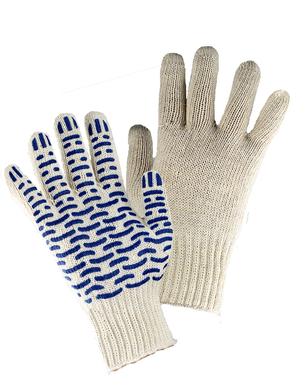 Перчатки рабочие 100% хлопок ПВХ-волна