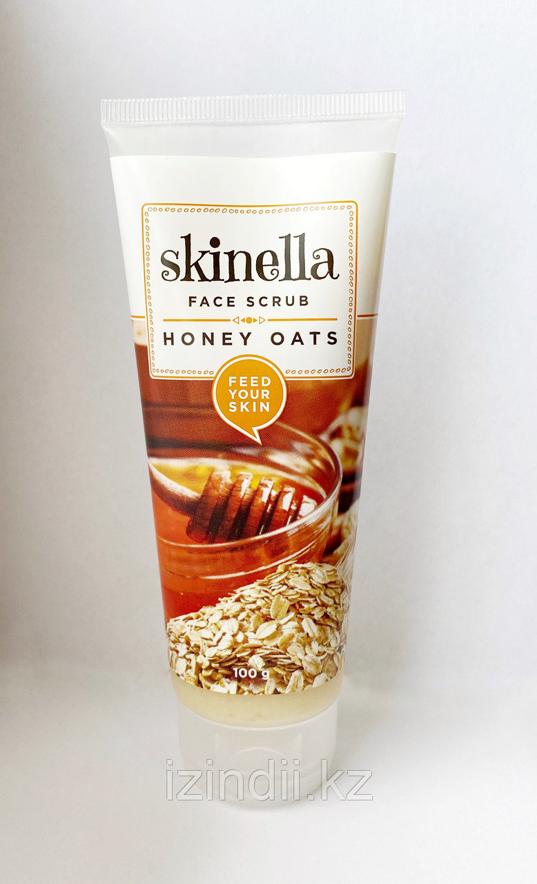 Скраб для лица мед и овес, 100 гр, Skinella