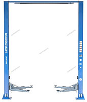 Подъемник двухстоечный 4 т, верхняя синхронизация, 380 В, синий высота 4м