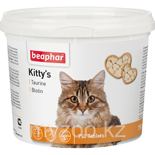Кормовая добавка Kitty's + Taurine-Biotine с биотином и таурином для кошек 750 таб