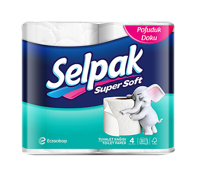 Туалетная бумага рулонная Selpak Ultra Comfort, 3-х слойная, 4 рулона, белая - фото 1 - id-p78463374