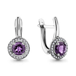 Серьги с аметистом