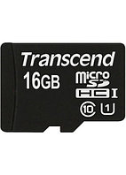 Карта памяти MicroSD 16GB Class 10 U1 Transcend TS16GUSDU1