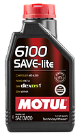 0W20 6100 Save-lite (1Л) Motul жартылай синтетикалық мотор майы