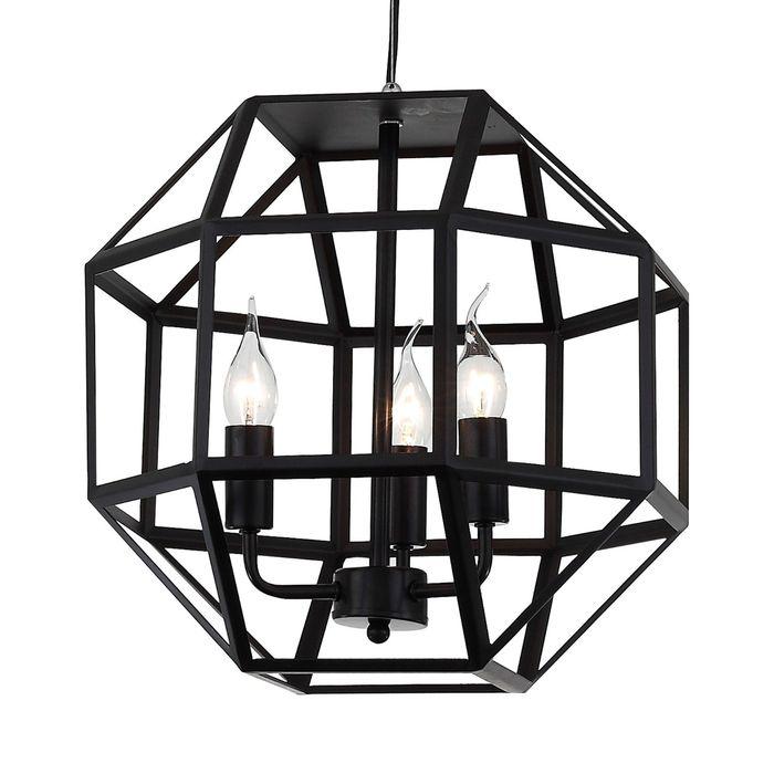 Светильник VIGORE 3x40Вт Е14 черный 38x38x120см