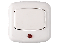 Кнопка СВЕТОЗАР для звонка, с индикацией включения, цвет белый, 220В