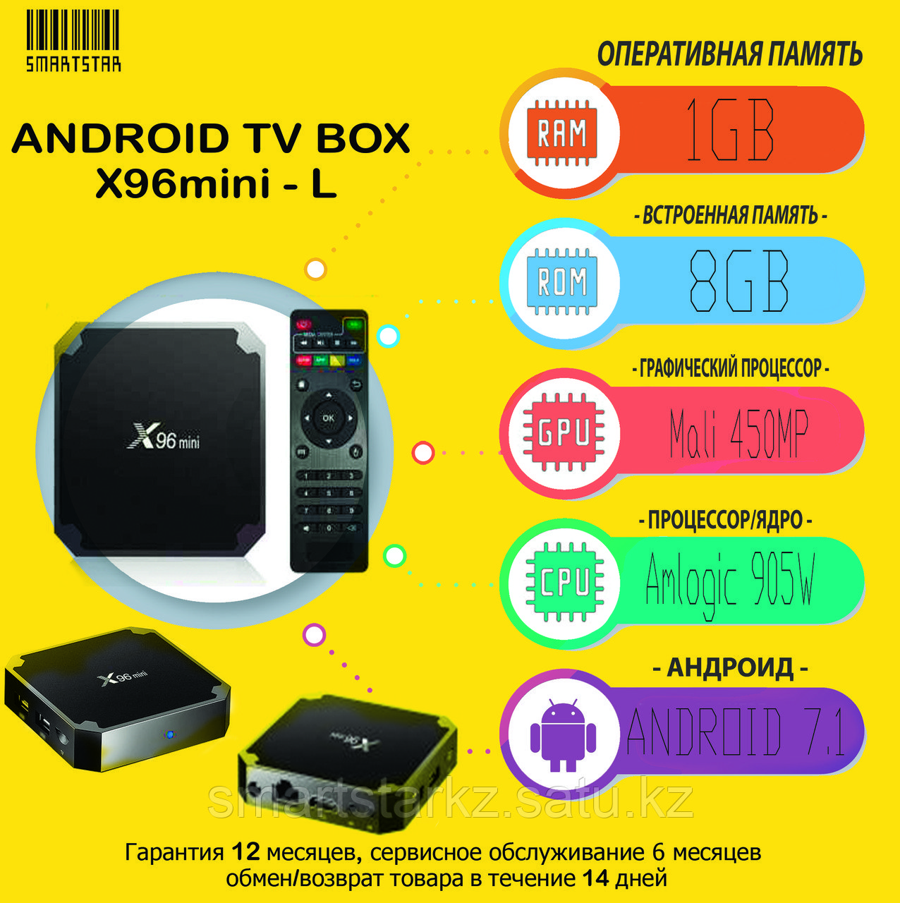 ANDROID TVBOX приставка X96MINI (1/8GB)