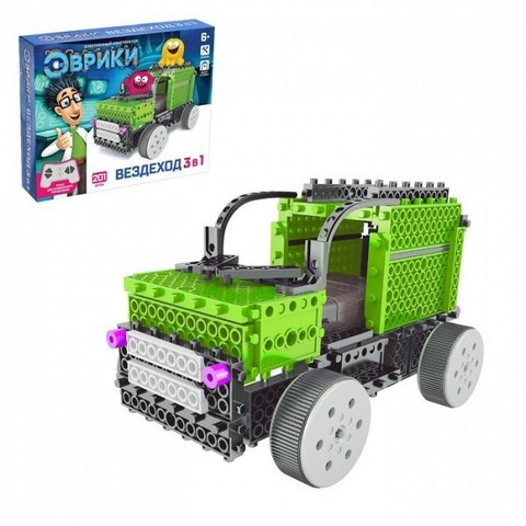 Конструктор электронный из 201 детали «Вездеход» с пультом ДУ от Эврики 3 в 1